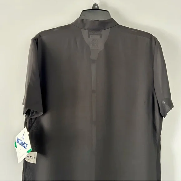 NWT Vintage 1990s-Y2K Danny & Nicole S/S Sheer Longline Blouse w/ Japanese Art - Picture 11 of 12